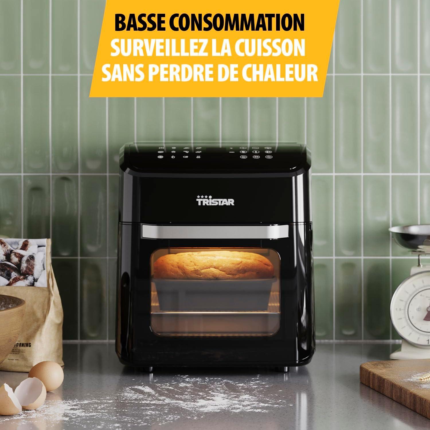 imageTristar Friteuse Air Numrique 8L Capacit 2000W cran Tactile LED 7 Programmes Manuel Fonction Prchauffage et Maintien au Chaud Rappel de Secouage Revtement Antiadhsif FR9418Avec hublot