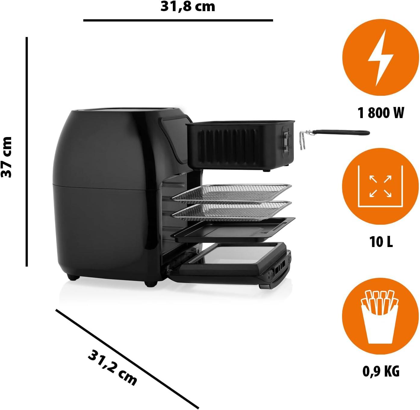 imageTristar Friteuse Air Numrique 8L Capacit 2000W cran Tactile LED 7 Programmes Manuel Fonction Prchauffage et Maintien au Chaud Rappel de Secouage Revtement Antiadhsif FR9418Avec hublot