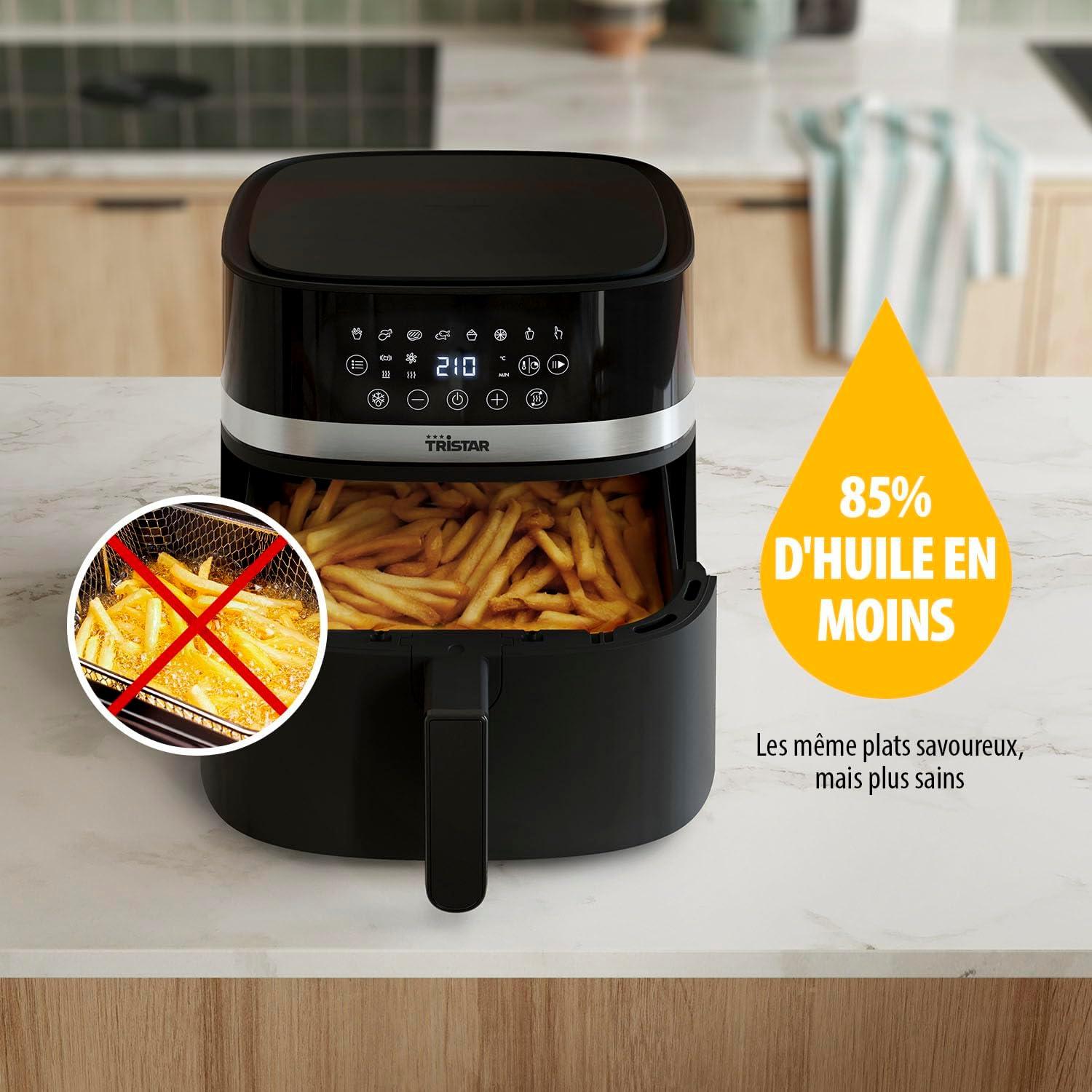 imageTristar Friteuse Air Numrique 8L Capacit 2000W cran Tactile LED 7 Programmes Manuel Fonction Prchauffage et Maintien au Chaud Rappel de Secouage Revtement Antiadhsif FR9418Sans hublot