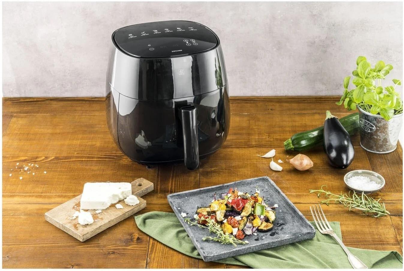 imageZWILLING Air Fryer Friteuse Air Chaud Sans Huile 4 Litres 2 4 Personnes 6 Programmes 1400 W Cuisson Rglable De 80 200 Couleur Noir