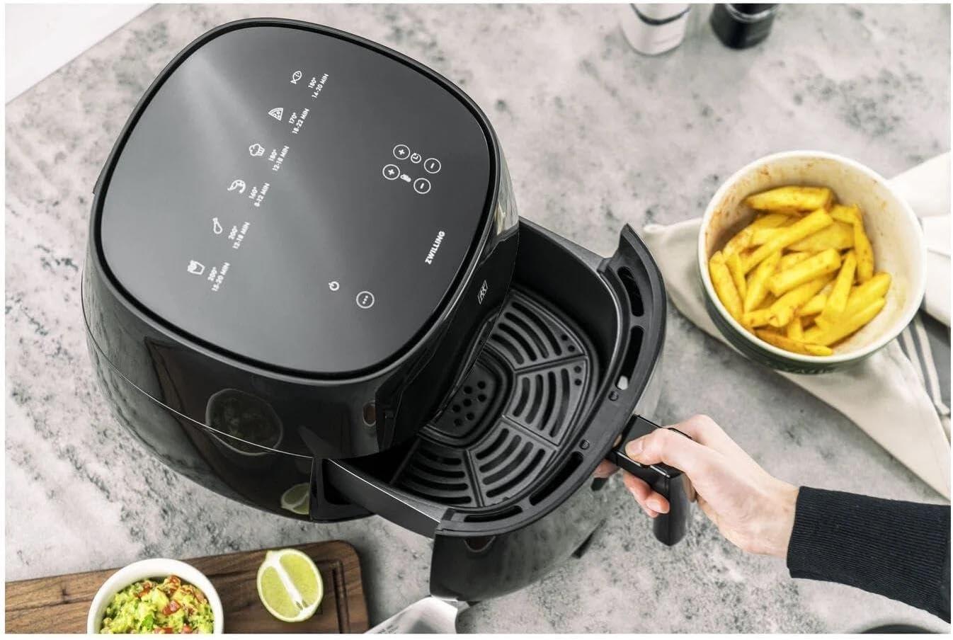 imageZWILLING Air Fryer Friteuse Air Chaud Sans Huile 4 Litres 2 4 Personnes 6 Programmes 1400 W Cuisson Rglable De 80 200 Couleur Noir