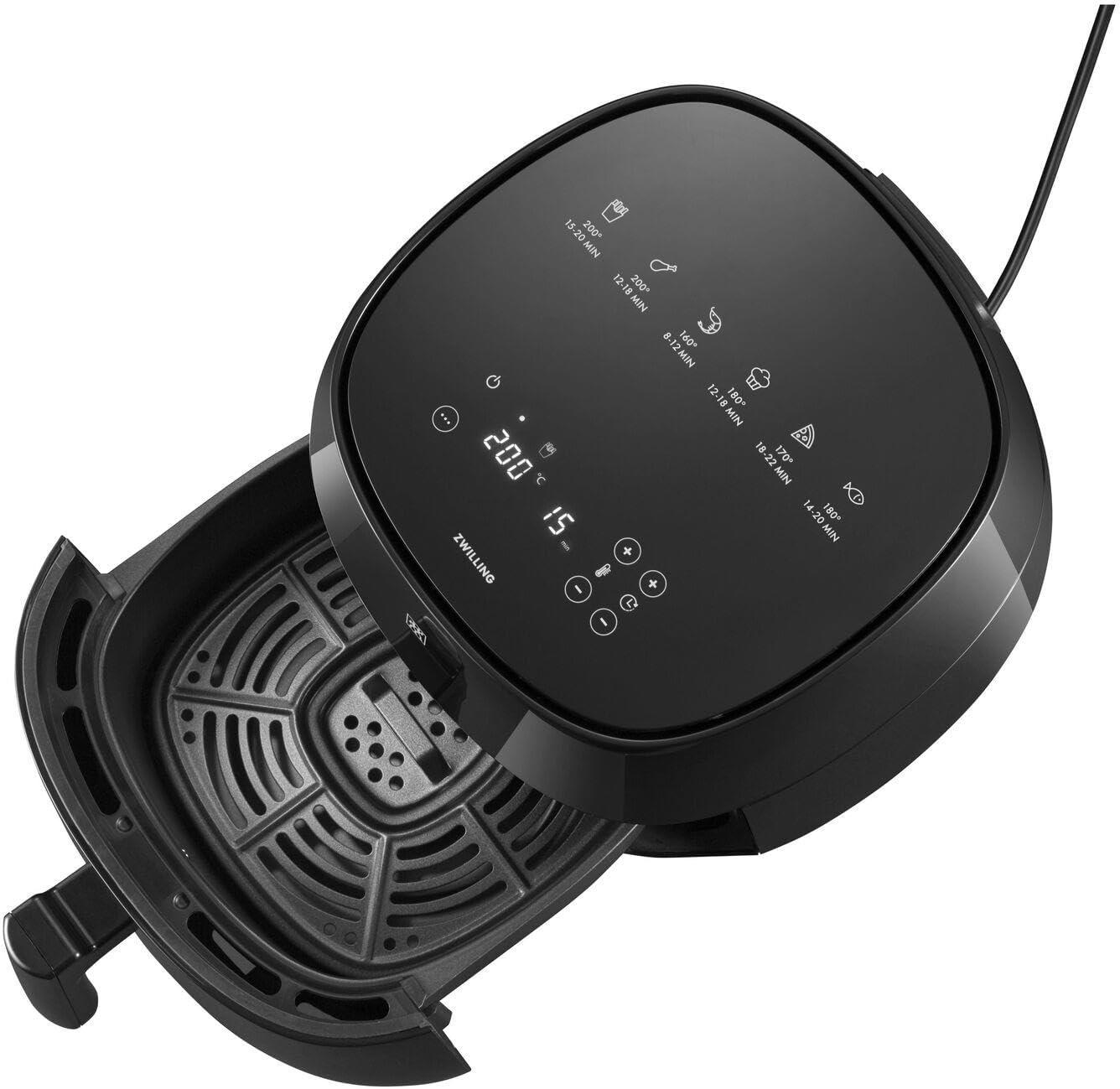 imageZWILLING Air Fryer Friteuse Air Chaud Sans Huile 4 Litres 2 4 Personnes 6 Programmes 1400 W Cuisson Rglable De 80 200 Couleur Noir