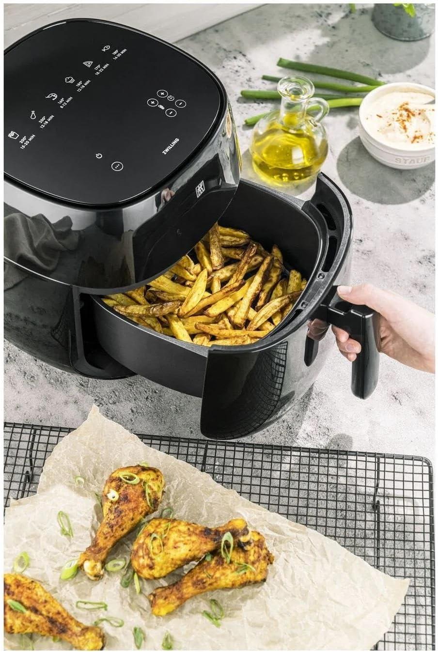 imageZWILLING Air Fryer Friteuse Air Chaud Sans Huile 4 Litres 2 4 Personnes 6 Programmes 1400 W Cuisson Rglable De 80 200 Couleur Noir