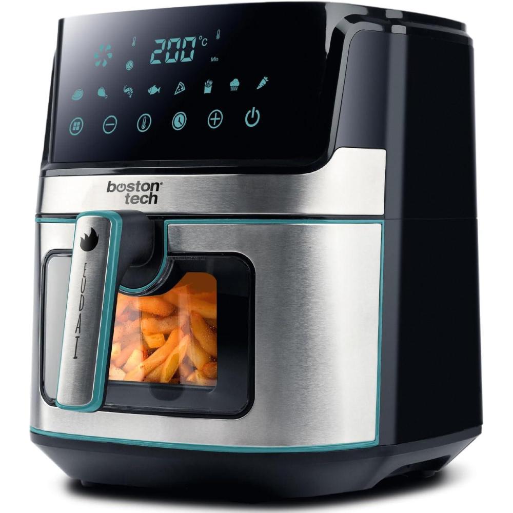 imageFriteuse air Boston Tech 1500W 5 programmes cran LED commande tactile temprature rglable panier avec revtement cramique sans PFAS 35 plus longue minuterie6 5 L
