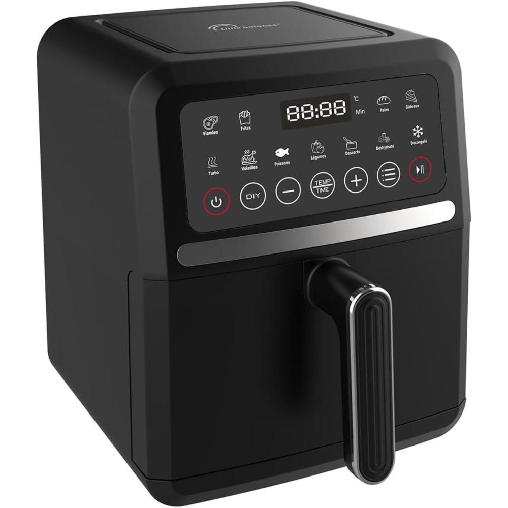 imageLITTLE BALANCE 8725 Crousty Light Friteuse sans huile Air Fryer Sans PFAS 11 programmes prdfinis 5 litres pour 4 personnes 1500 W Noir5 litres