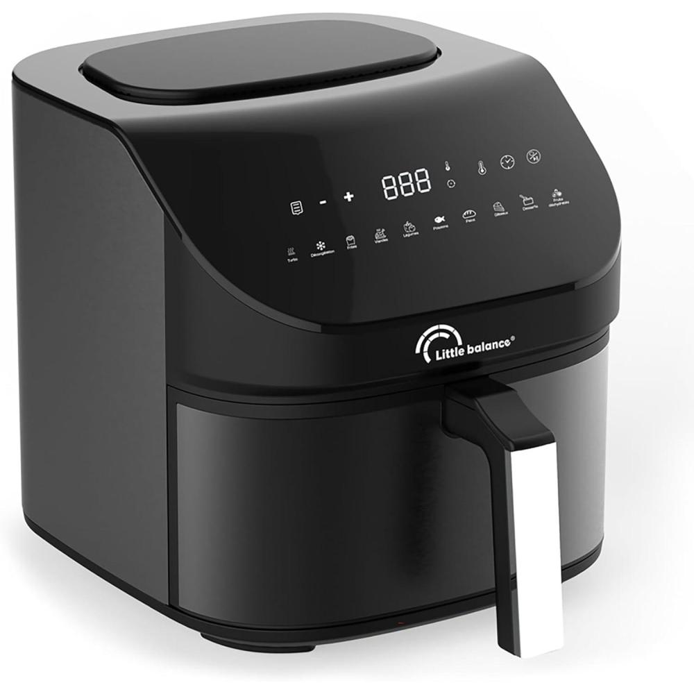imageLITTLE BALANCE 8725 Crousty Light Friteuse sans huile Air Fryer Sans PFAS 11 programmes prdfinis 5 litres pour 4 personnes 1500 W Noir7 litres