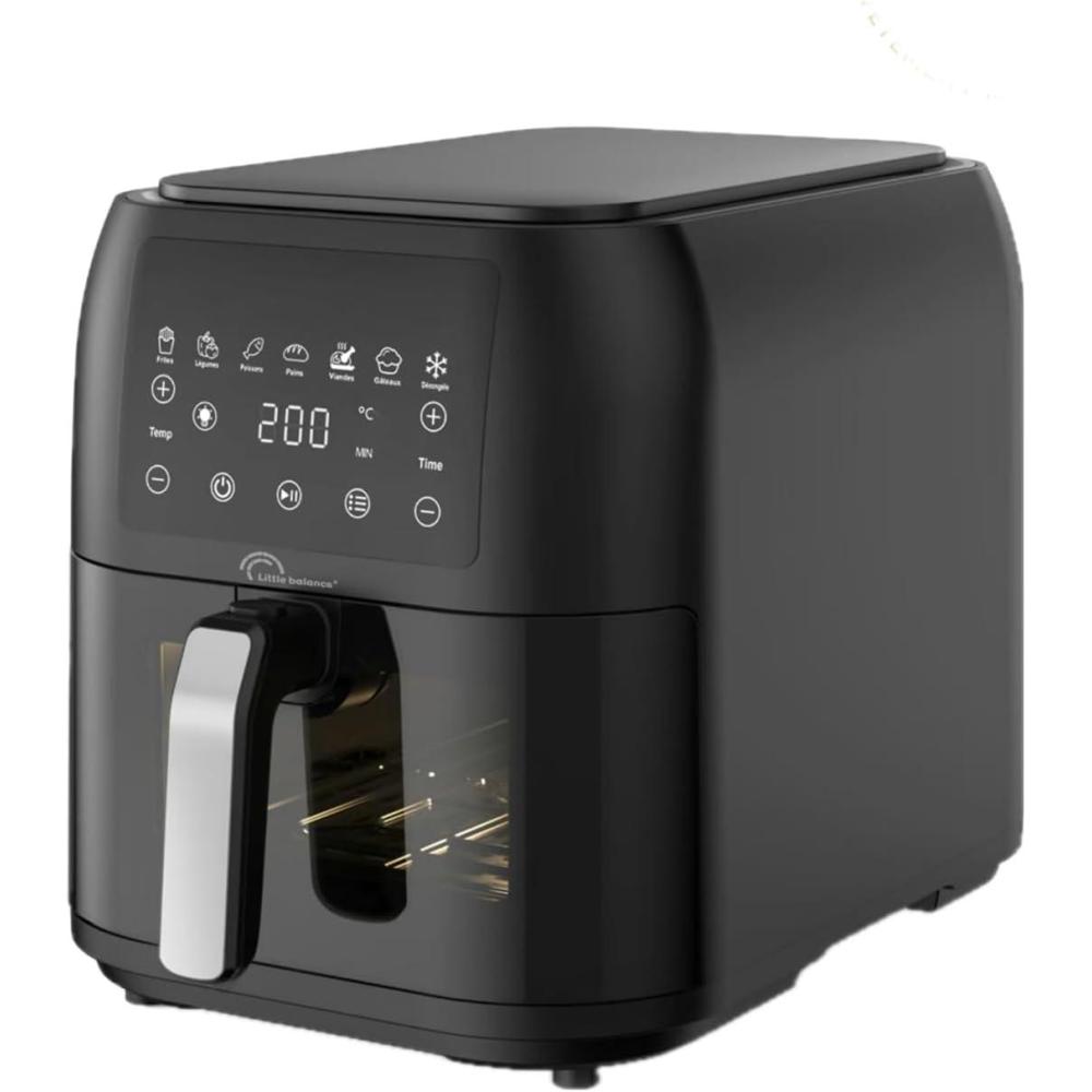 imageLITTLE BALANCE 8725 Crousty Light Friteuse sans huile Air Fryer Sans PFAS 11 programmes prdfinis 5 litres pour 4 personnes 1500 W Noir8 litres