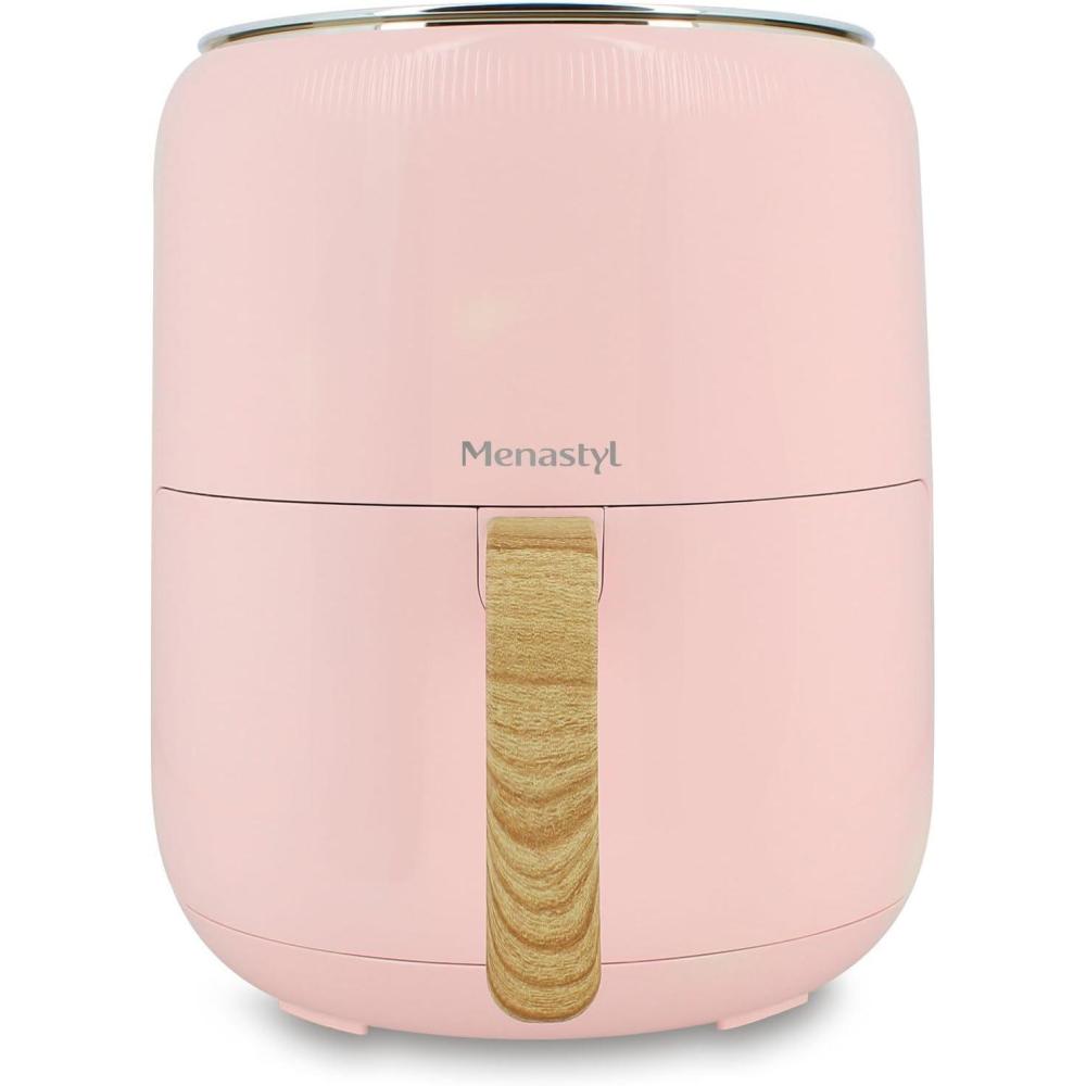 imageMENASTYL Friteuse sans huile air chaud Colorama Cladon sans PFAS 45L 8 programmes Temprature jusqu 200C Minuterie 1 heure Panier et grille compatibles lavevaisselle 6025001Rose