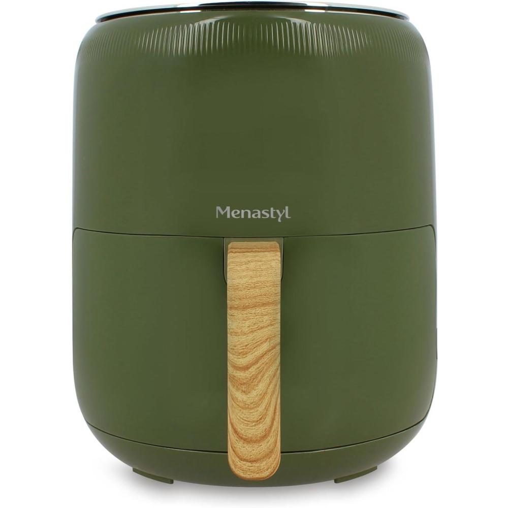 imageMENASTYL Friteuse sans huile air chaud Colorama Cladon sans PFAS 45L 8 programmes Temprature jusqu 200C Minuterie 1 heure Panier et grille compatibles lavevaisselle 6025001Olive