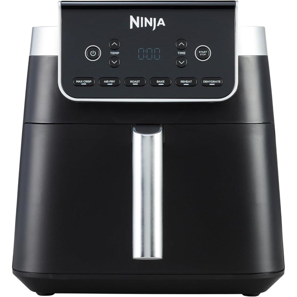 imageNinja Air Fryer PRO Friteuse 47L 1 tiroir 4en1 sans huile rtir rchauffer dshydrater cuire 1 2 portions partir de produits surgels tiroir panier antiadhsifs 2 000 W Noir AF140EUGris