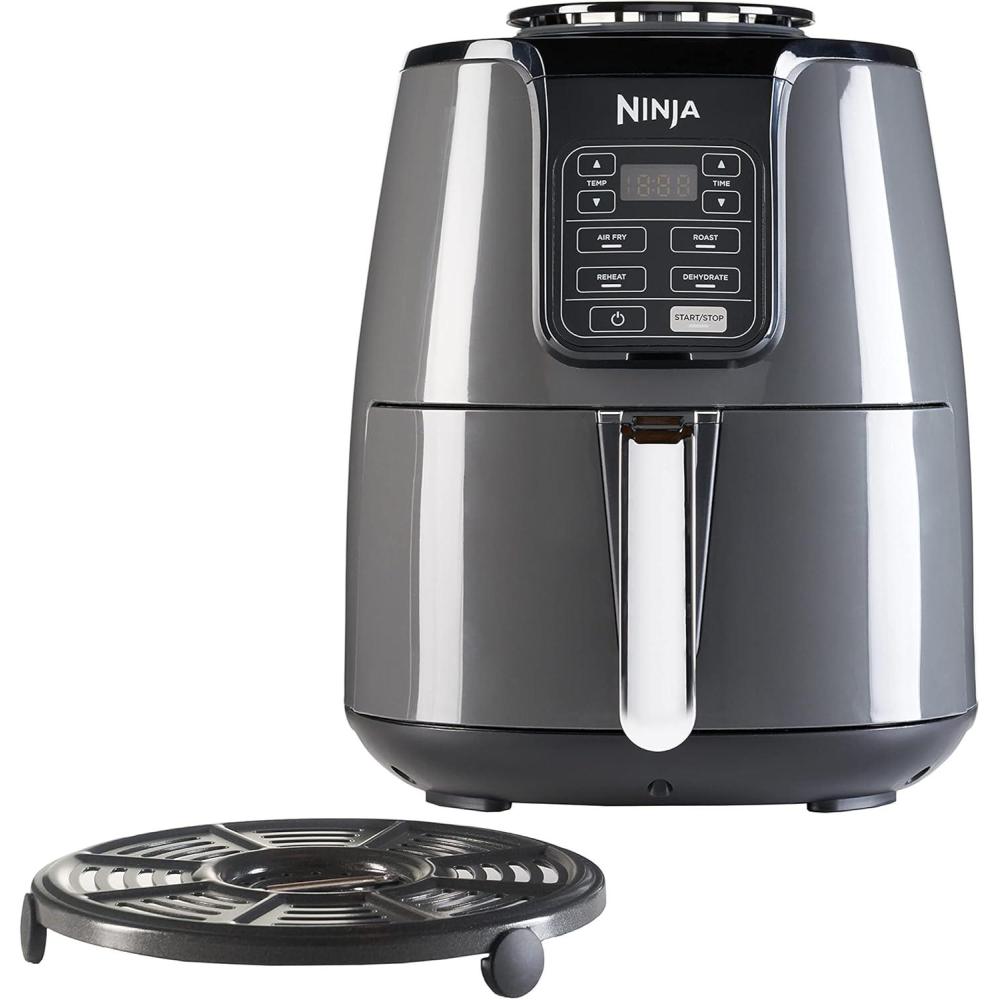 imageNinja Air Fryer PRO Friteuse 47L 1 tiroir 4en1 sans huile rtir rchauffer dshydrater cuire 1 2 portions partir de produits surgels tiroir panier antiadhsifs 2 000 W Noir AF140EUNoirArgent