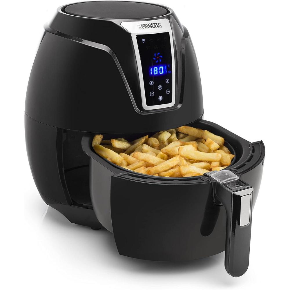 imagePrincess XXL friteuse sans huile double panier 11 L Sans BPA ni PFAS Fin de cuisson synchronise 8 programmes Hublot 2 400 W 1822763 2L