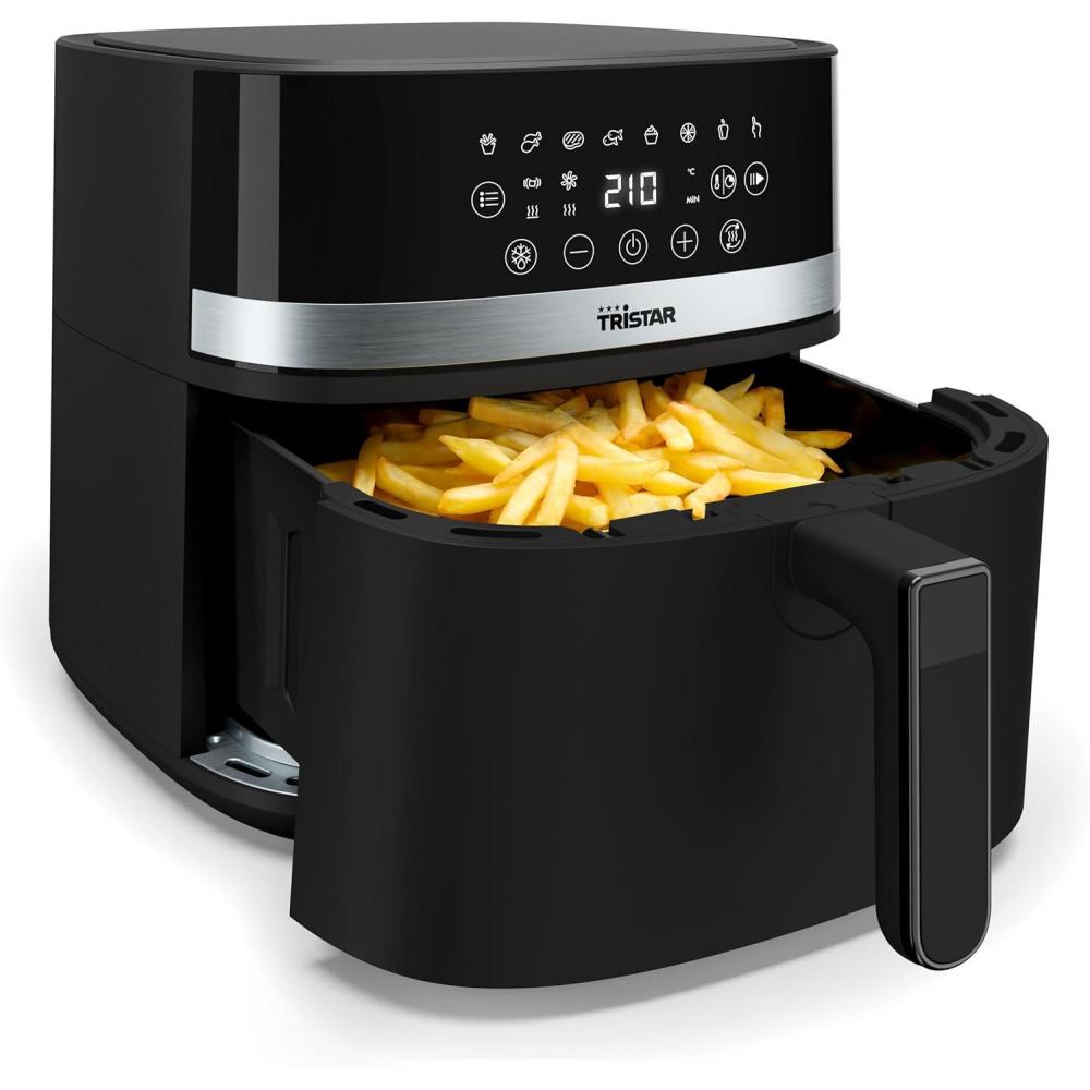 imageTristar Friteuse Air Numrique 8L Capacit 2000W cran Tactile LED 7 Programmes Manuel Fonction Prchauffage et Maintien au Chaud Rappel de Secouage Revtement Antiadhsif FR9418Sans hublot