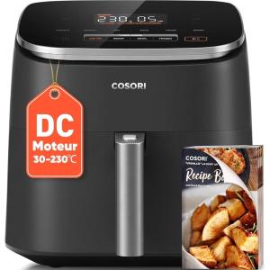 COSORI Air Fryer 10.8L Turbo Tower Pro,Friteuse sans huile avec 100% en Céramique, Double Stack, Dual Blaze&Turbo Blaze,3 Niveaux Cuisson,7 Fonctions de Cuisson,68% d’Économie d’Énergie,300+ Recettes(6L)
