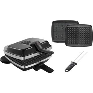 LAGRANGE Gaufrier Super2, 1000W, 2 jeux de plaques inclus (Gaufre & Gaufrette) et un pic à gaufres, Fabriqué en France, Réversible sur son socle, Plaques amovibles, Multifonction, 039224