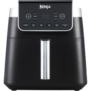 Ninja Air Fryer PRO Friteuse 4,7L, 1 tiroir, 4-en-1, sans huile, rôtir, réchauffer, déshydrater, cuire 1 à 2 portions, à partir de produits surgelés, tiroir, panier antiadhésifs, 2 000 W, Noir AF140EU(Gris)