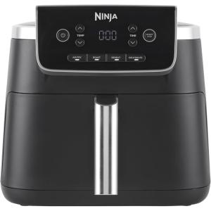Ninja Air Fryer PRO Friteuse 4,7L, 1 tiroir, 4-en-1, sans huile, rôtir, réchauffer, déshydrater, cuire 1 à 2 portions, à partir de produits surgelés, tiroir, panier antiadhésifs, 2 000 W, Noir AF140EU(Noir)