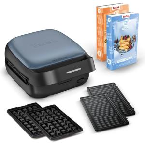 Tefal Croque gaufres et sandwiches, 2 jeux de plaques inclus, Rangement facile, Nettoyage facile, Indicateur de chauffe, revêtement antiadhésif, Snack Collection SW853D12(SW8674F0)