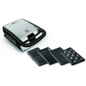 Tefal Croque gaufres et sandwiches, 2 jeux de plaques inclus, Rangement facile, Nettoyage facile, Indicateur de chauffe, revêtement antiadhésif, Snack Collection SW853D12(SW854D)