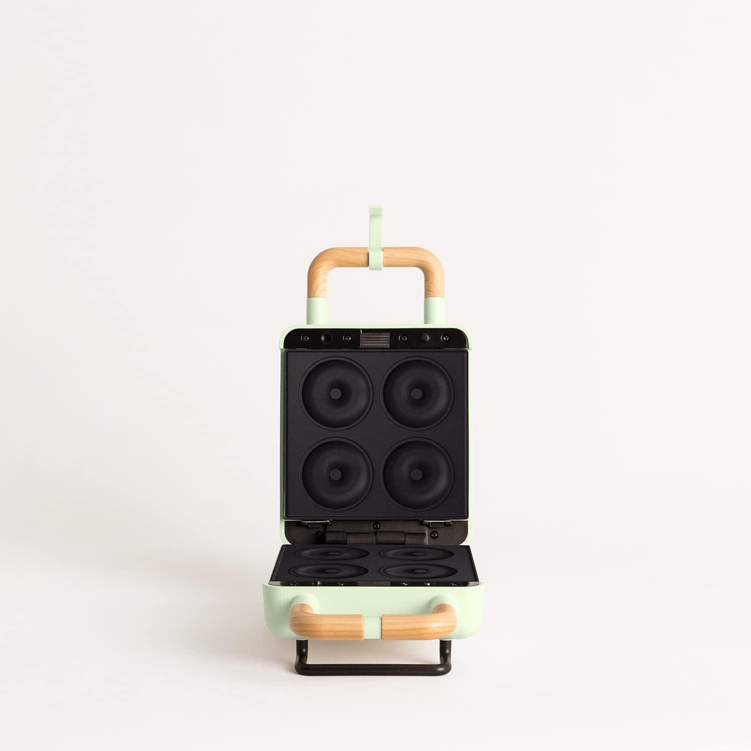 image:imageCREATESTONE STUDIOSandwichGrill et gaufrier quadruple vert sauge 3 plaques interchangeables Grill Gaufre et Sandwich revtement antiadhsif ouverture 180 4 tranches rtro 1600WVert Pastel