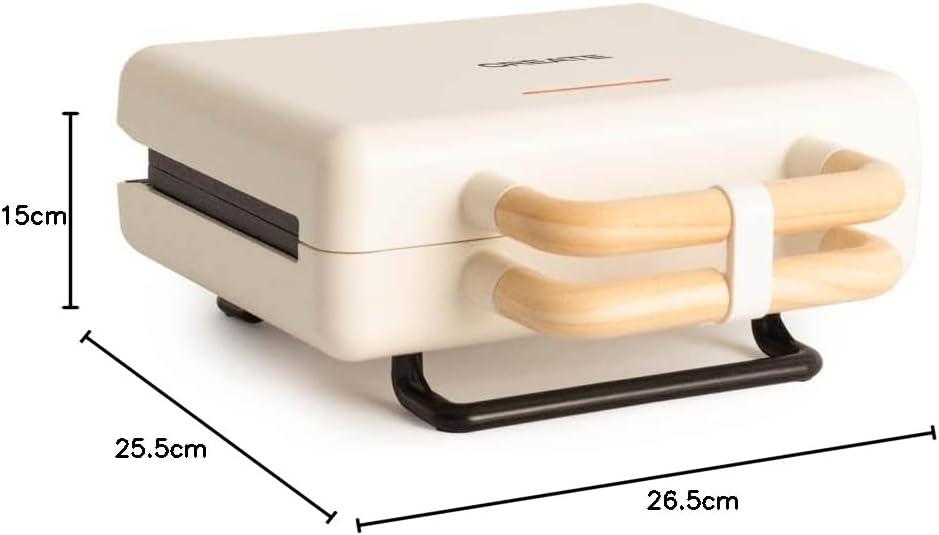 image:imageCREATESTONE STUDIOSandwichGrill et gaufrier quadruple vert sauge 3 plaques interchangeables Grill Gaufre et Sandwich revtement antiadhsif ouverture 180 4 tranches rtro 1600WBlanc Cass