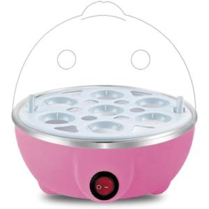 Cuiseur à Œufs : Cuiseur à Œufs Électrique d&rsquo;une Capacité de 7 Œufs pour Œufs Durs, Œufs Pochés, Œufs Brouillés, Prise UE Rose