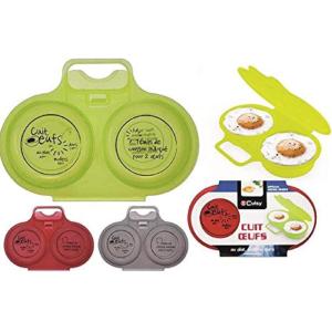 2 Lots de 2 Cuits Oeufs au plat,Mollets,Durs au Micro-ondes Pratique et Rapide (Coloris aléatoire)