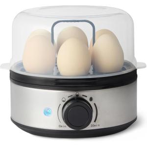 Amazon Basics Cuiseur d’œufs électrique, pour cuire, faire bouillir et pocher, capacité de 7 œufs, sans BPA, noir