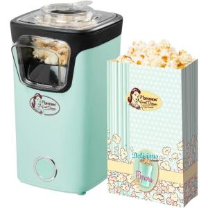 Bestron machine a pop corn, popcorn machine avec technologie d&rsquo;air chaud, inclut 10 sacs à popcorn & une tasse à mesurer intégrée, Collection Sweet Dreams, Couleur: Jaune(Vert)