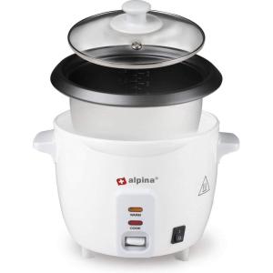 Alpina Cuiseur à riz – 0,6 l – 300 W – Avec témoin de cuisson et de chaleur – Blanc(0 6 LITER)