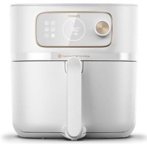 Airfryer Philips Série 5000 XL, 6.2L (1.2Kg), Airfryer 14 en 1, Connecté en Wifi, 90 % de graisse en moins grâce à la technologie Rapid Air, Digitale, Application de recette (HD9280/90)(Blanc)