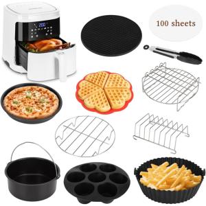 Aigostar Air Fryer, Friteuse sans Huile 7L Avec Wifi, Air Fryer XXL 7 en 1, 1900W Friteuse à Air Chaud, Ecran tactile LED, Préchauffage Rapide, Maintien au Chaud, Livre de Recettes, Sans BPA, Blanc(Avec 12 Accessoires)