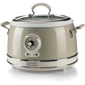 Ariete 2904, Cuiseur à Riz, Cuiseur à Riz Mijoteuse, Cuisson à la Vapeur, Ligne Vintage, 3,5 L, Revêtement Céramique Anti-Adhésif, 650 W, Vert(Beige)