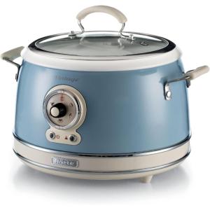 Ariete 2904, Cuiseur à Riz, Cuiseur à Riz Mijoteuse, Cuisson à la Vapeur, Ligne Vintage, 3,5 L, Revêtement Céramique Anti-Adhésif, 650 W, Vert(Blue)
