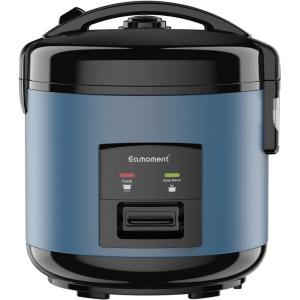1 l | Cuiseur à riz et cuiseur vapeur 400 W (1 l à 5 tasses) pour 1 à 5 personnes Cuisson rapide sans brûler Revêtement antiadhésif amovible, cuillère à riz et gobelet doseur, bleu(bleu)