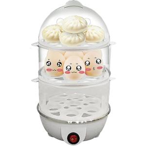Appareil Électrique pour Cuire les Œufs,Cuiseur Automatique 3 Niveaux Pour Œufs Durs – Appareil De Cuisine Vapeur Sécurisé Pour Particuliers Et Professionnels(Blanc)
