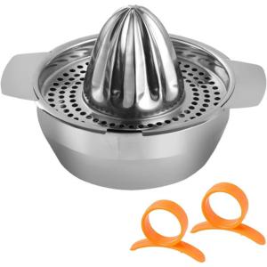 1 extracteur de jus en acier inoxydable, éplucheur d&rsquo;orange, jus manuel de fruits et d&rsquo;orange, facile à nettoyer, presse-agrumes ménager, avec récipient