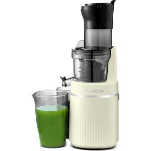 AAOBOSI Extracteur de Jus de Fruits et Légumes Entiers, Slow Juicer Presse à Froid Avec Ouverture de 80 MM/Fonction Inverse/Moteur Silencieux/Sans BPA/Vert(Vert)