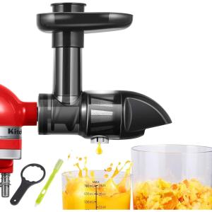 Accessoire pour Extracteur de jus pour KitchenAid Artisan – accessoire de extracteur jus pour kitchenaid – Presse-agrumes à froid sans BPA pour fruits et légumes – Accessoires uniquement,Blanc(Transparente)