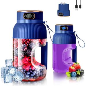 【Amélioré】Presse-agrumes électrique Rechargeable Fine Life Pro, Nouveau Grand Presse-agrumes électrique de 1,2 L Pour légumes et Fruits, (Bleu – Extracteur de jus simple)(Bleu – Extracteur de Jus Simple)