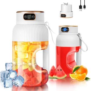 【Amélioré】Presse-agrumes électrique Rechargeable Fine Life Pro, Nouveau Grand Presse-agrumes électrique de 1,2 L Pour légumes et Fruits, (Bleu – Extracteur de jus simple)(Blanc – Extracteur de Jus Simple)