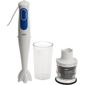 Braun MQ3000WH Smoothie Mixeur Plongeant avec Variateur, 700 W, Gris/Blanc(Tige en plastique + hachoir)
