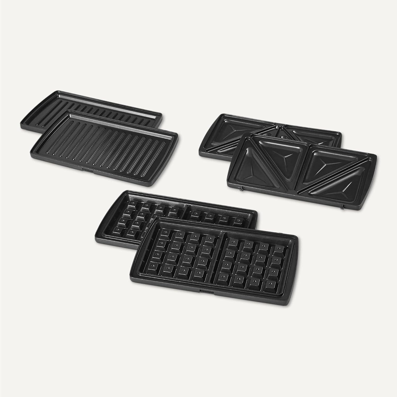 image:imageAmazon Basics Gaufrier pour Gaufres Belges avec Plaque Antiadhsive Ronde en Cramique de 20cm Contrle de la Dorure NoirAppareil CroqueMonsieur Gaufrier 3 en 1