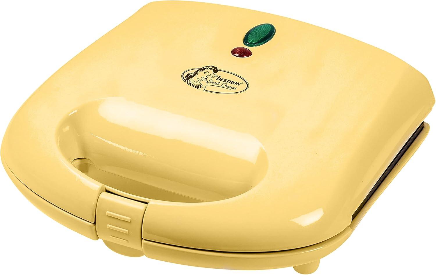 image:imageBestron Gaufrier pour Gaufres de Bruxelles Gaufrier avec Revtement AntiAdhsif Design Rtro 700 Watts Couleur Menthe VertJaune