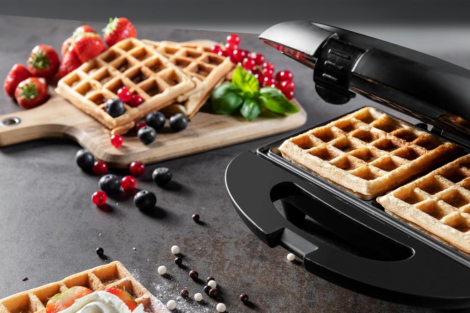 image:imageBestron Gaufrier pour Gaufres de Bruxelles Gaufrier avec Revtement AntiAdhsif Design Rtro 700 Watts Couleur Menthe VertNoir