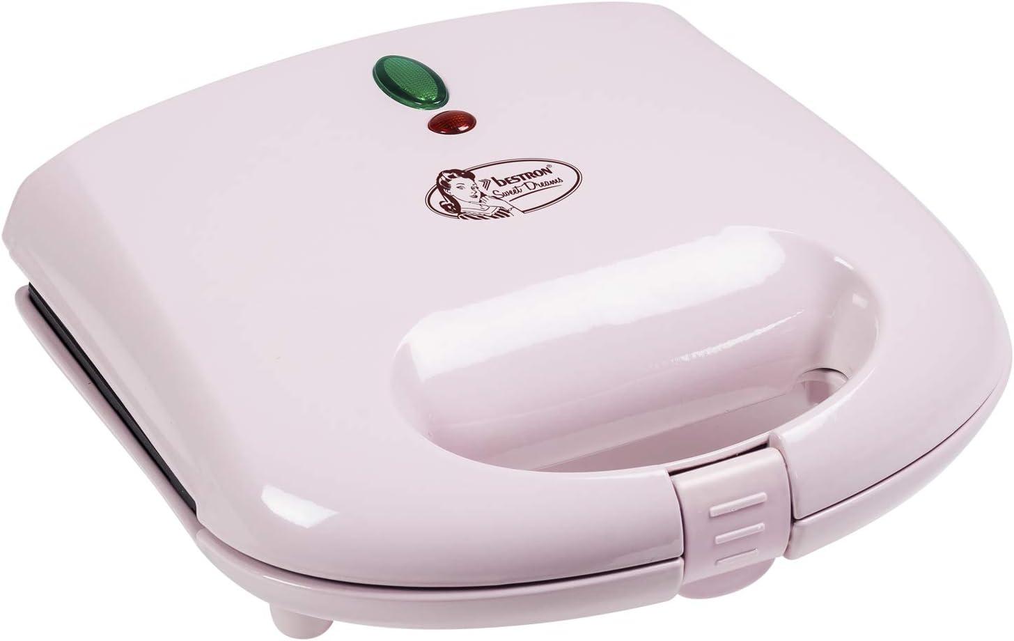image:imageBestron Gaufrier pour Gaufres de Bruxelles Gaufrier avec Revtement AntiAdhsif Design Rtro 700 Watts Couleur Menthe VertRose