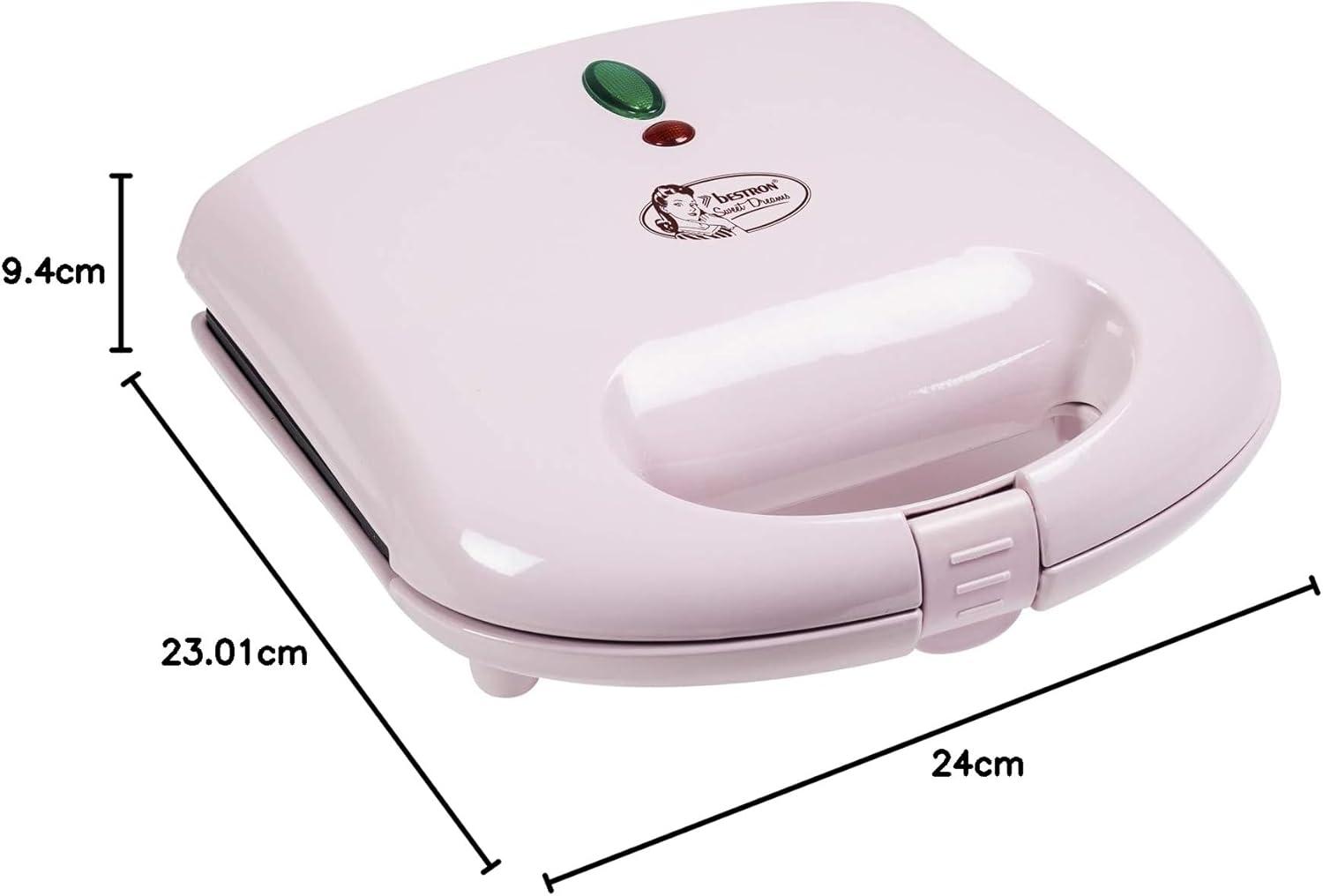 image:imageBestron Gaufrier pour Gaufres de Bruxelles Gaufrier avec Revtement AntiAdhsif Design Rtro 700 Watts Couleur Menthe VertRose