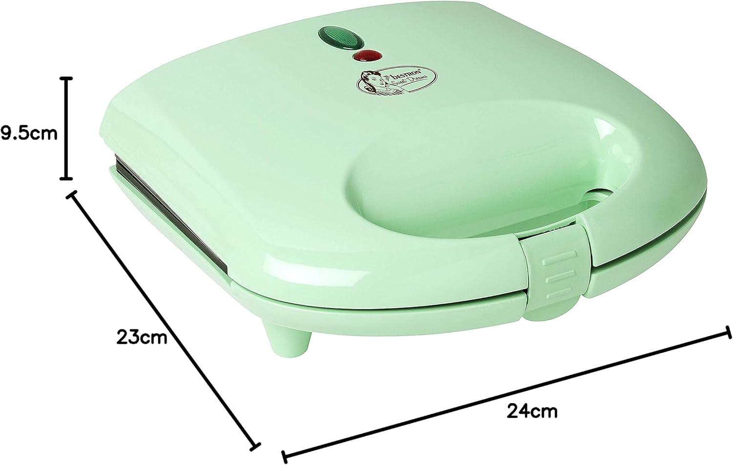 image:imageBestron Gaufrier pour Gaufres de Bruxelles Gaufrier avec Revtement AntiAdhsif Design Rtro 700 Watts Couleur Menthe VertVert