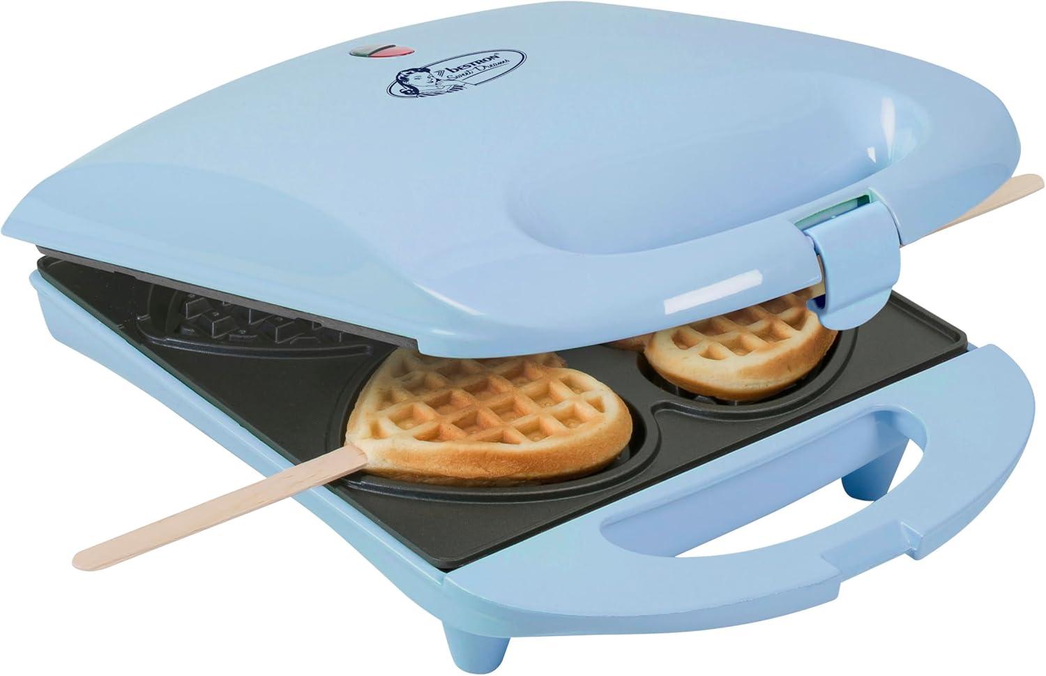 image:imageBestron Gaufrier pour de petites gaufres en forme de cur piques sur btonnet Design rtro Sweet Dreams 780 W RoseBleu