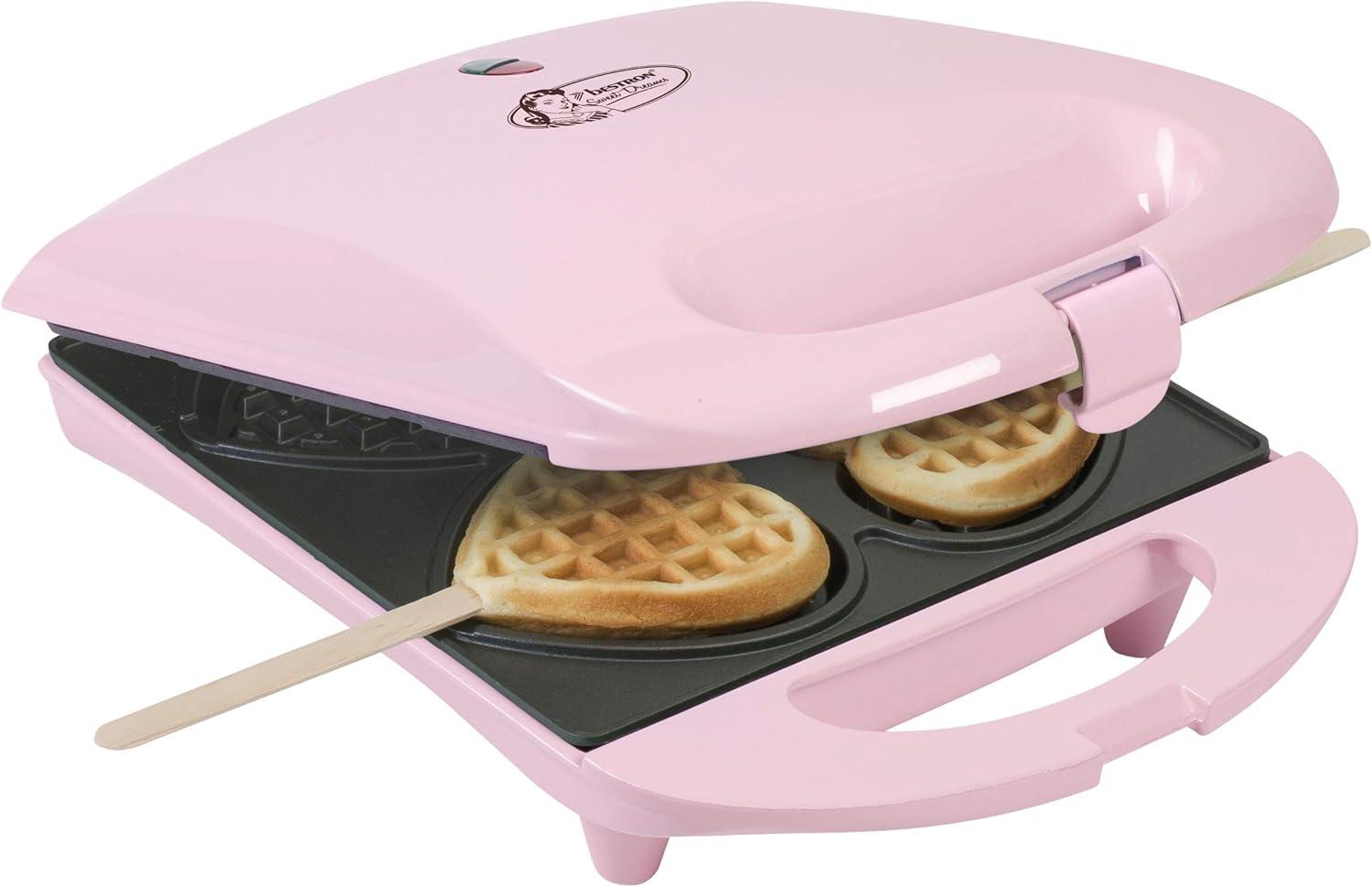 image:imageBestron Gaufrier pour de petites gaufres en forme de cur piques sur btonnet Design rtro Sweet Dreams 780 W RoseRose